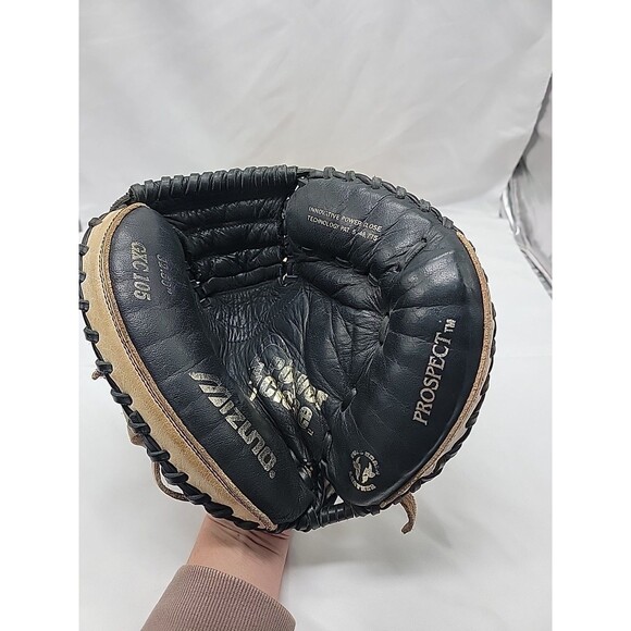 Mizuno Prospect GXC 105 Catchers Glove Mitt 32.50 RH Black Tan Leather GXC105 - Picture 4 of 6